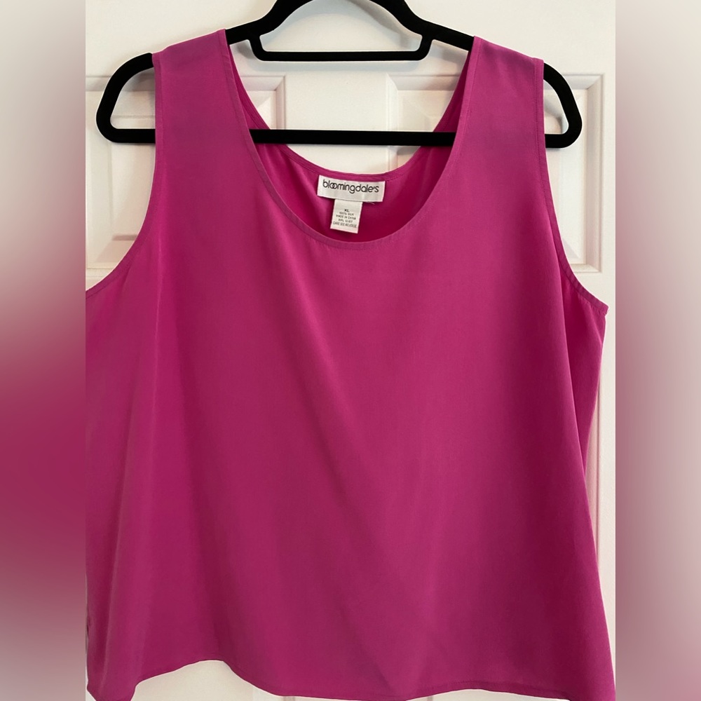 Bloomingdales pink silk tank